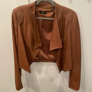 THEORY Crossover Paperweight Leather Jacket Size M